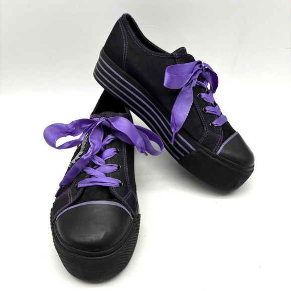 2003 Nightmare Before Christmas 10th Anniversary Black Purple Platform Sneaker 8 - Picture 2 of 16